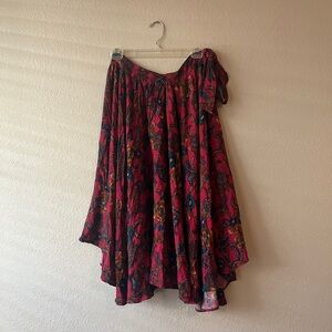 ASOS Petite Asymmetrical Wrap Skirt in Paisley Floral Size 12